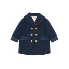 Baby wool coat with embroidery