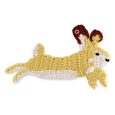 Embroidered hare brooch