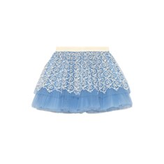 Jupe pour bébé en tulle avec broderie guirlande GG