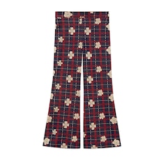 Children's flower check cotton pant