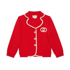 Children's wool cardigan with Interlocking G