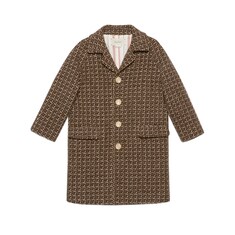 Manteau pour enfant en laine avec motif G carré