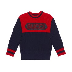 Children's wool sweater with Gucci patch