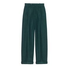 Felted wool wide-leg pant