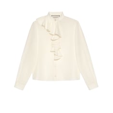 Crêpe de Chine shirt with jabot