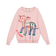 Pull en mohair avec faon intarsia