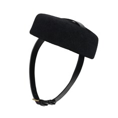 Felt hat with chin strap closure