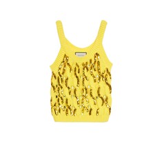 Débardeur en maille de laine torsadée avec sequins