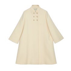 Wool coat with logo buttons