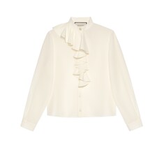 Chemise en crêpe de Chine avec jabot