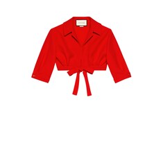 Cropped silk shirt
