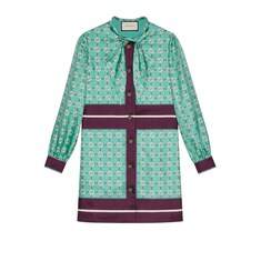 Robe en soie à imprimé GG