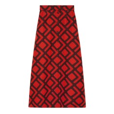 Optical rhombus wool skirt