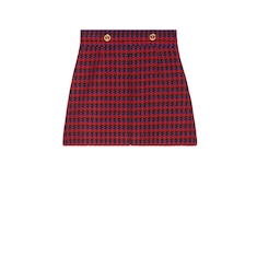 Houndstooth wool skirt