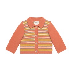 Cardigan pour bébé en laine rayée