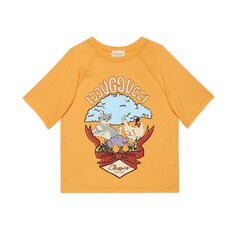 Children's cotton T-shirt with Gucci animals print