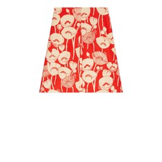 Flower print silk skirt