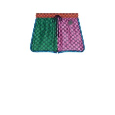 Short en twill de soie multicolore GG