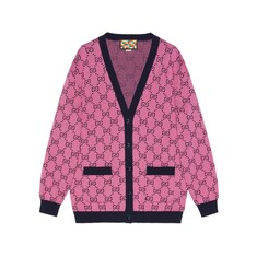 Cardigan en laine et coton multicolores GG