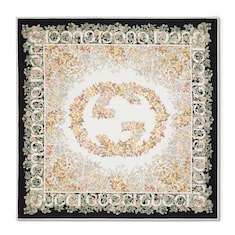 Gucci Interlocking G floral print silk carré