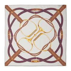 Pañuelo cuadrado jacquard de seda estampado