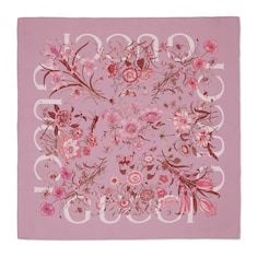 Carré Flora en twill de soie à imprimé