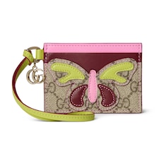 Card case with Double G and butterfly