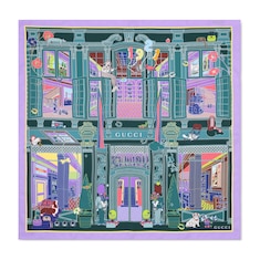 Carré en twill de soie imprimé