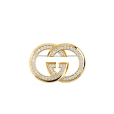 Gucci Interlocking crystal brooch