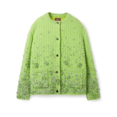 Jacke aus Wolle mit Blumen-Stickerei