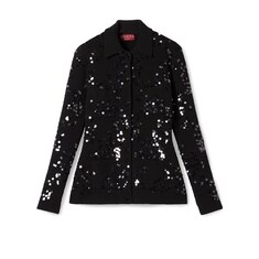 Cárdigan tweed bordado cuello polo bordado