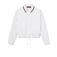 Chemise en popeline de coton avec cordon coulissant