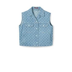 Chaleco de jacquard de denim con GG