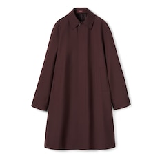 Cappotto in lana doppiata con logo