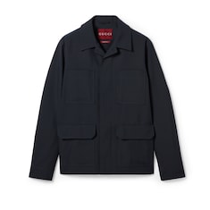 Twilljacke aus Wollmischung mit Stickerei