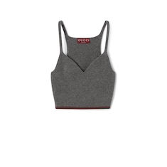 Haut en laine feutrée côtelée avec détail bande Web