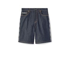 Short en denim à liseré en coton avec logo