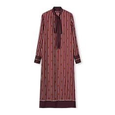 Robe en twill de soie imprimé avec nœud