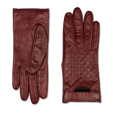 Guantes de piel con GG y Doble G