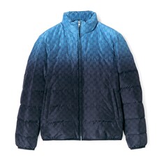 Printed technical poplin zip jacket