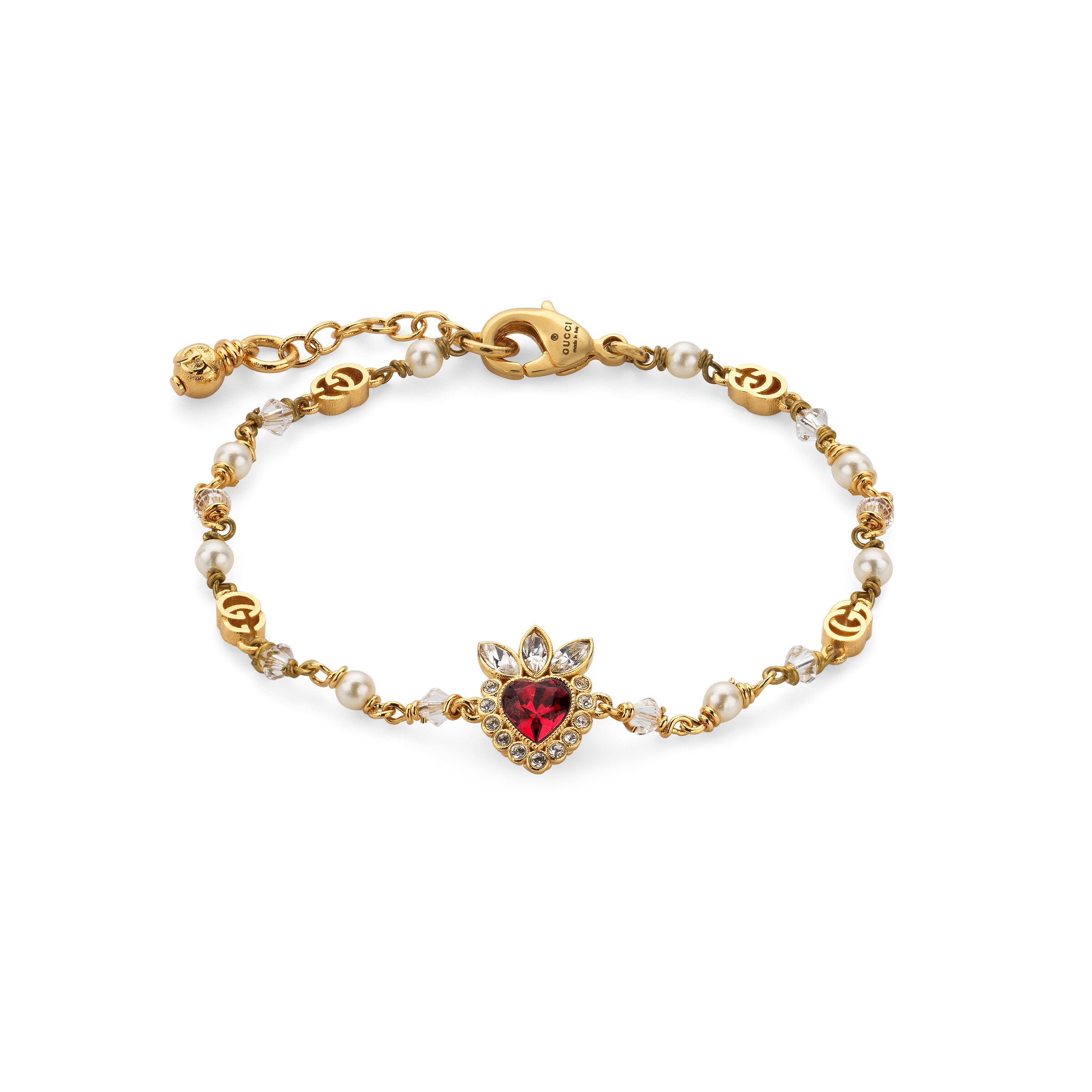 GUCCI CRYSTAL HEART BRACELET