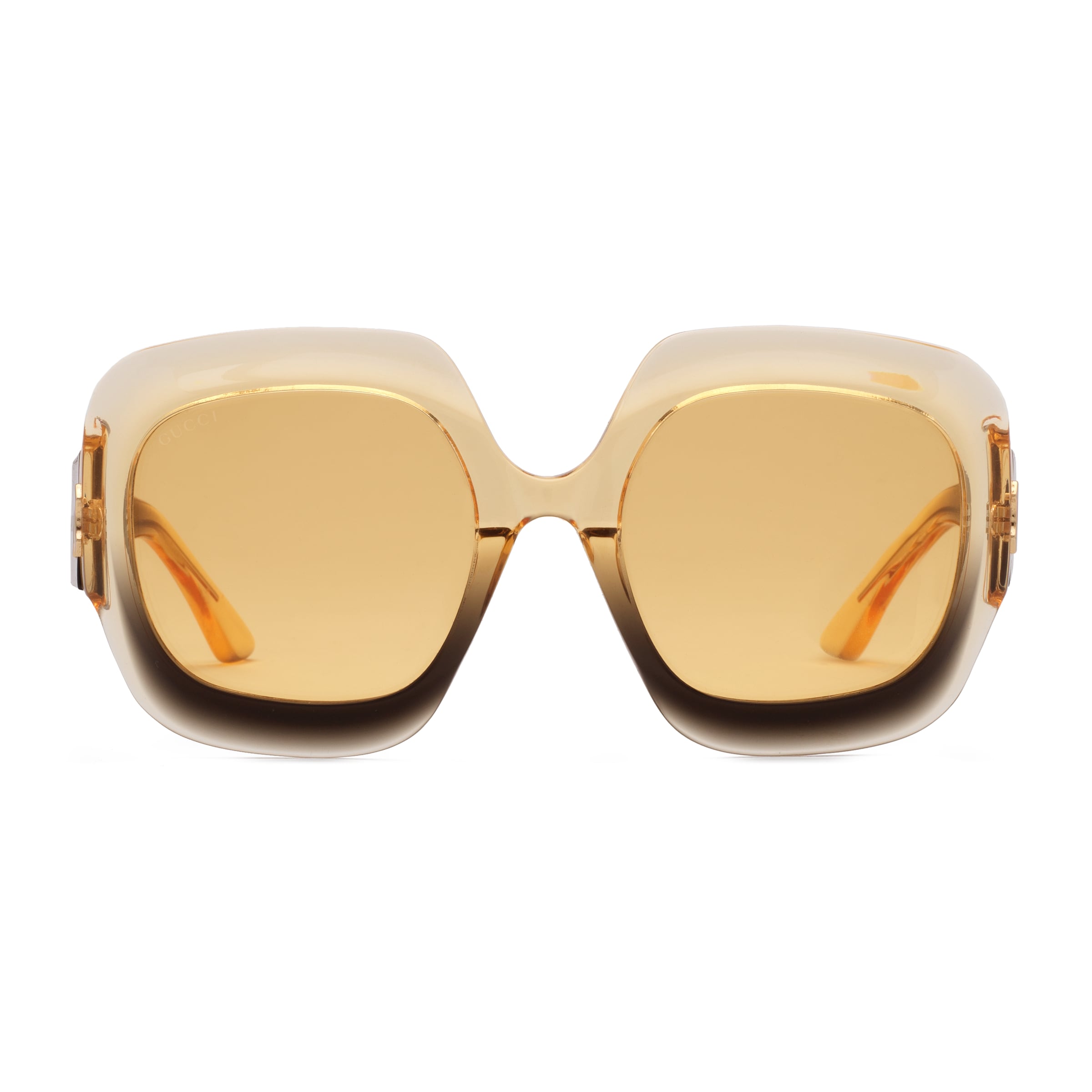 Gucci Ombré-effect Oversized-frame Sunglasses In Black And Yellow Acetate