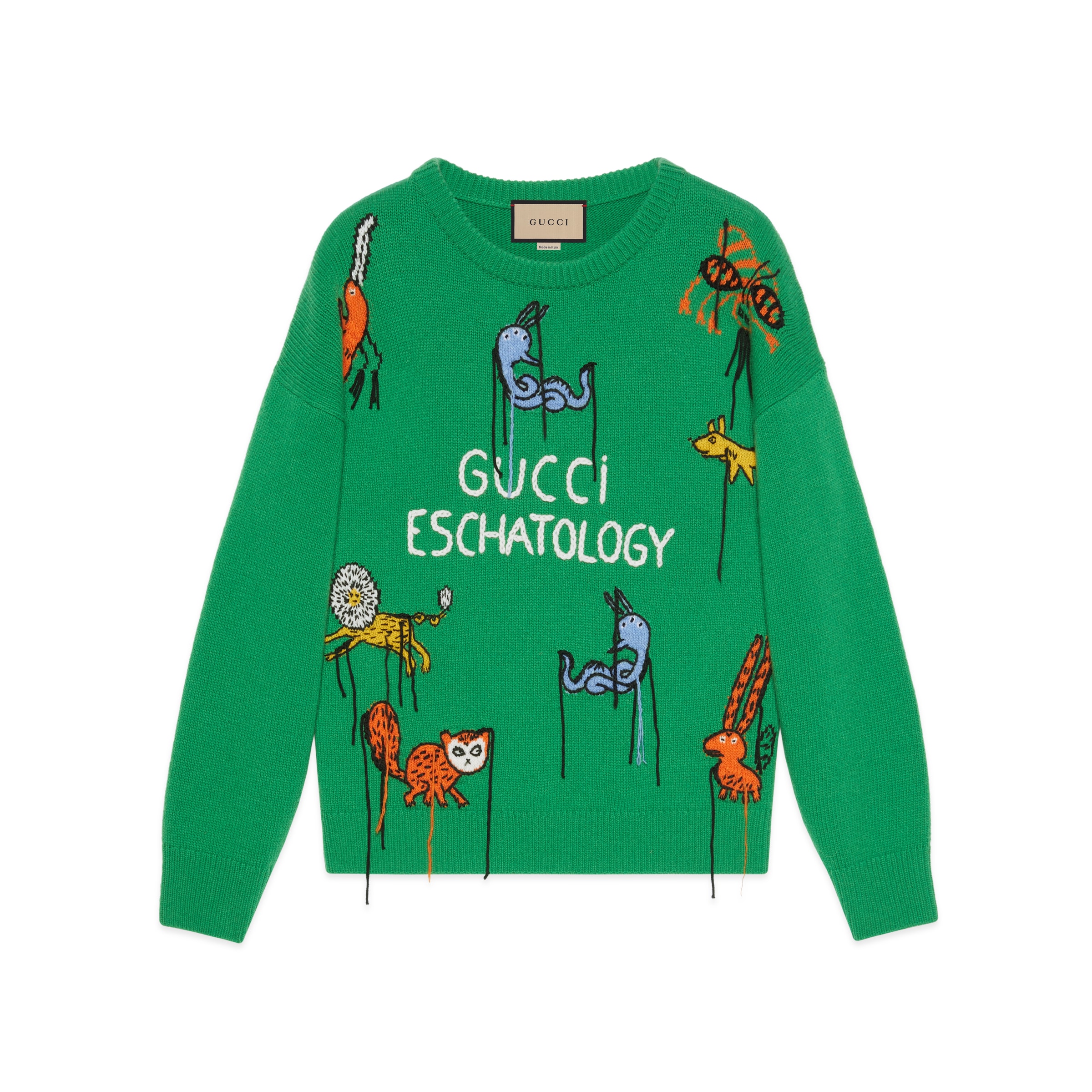 Gucci X Freya Hartas Animal Wool Jumper In Green | ModeSens