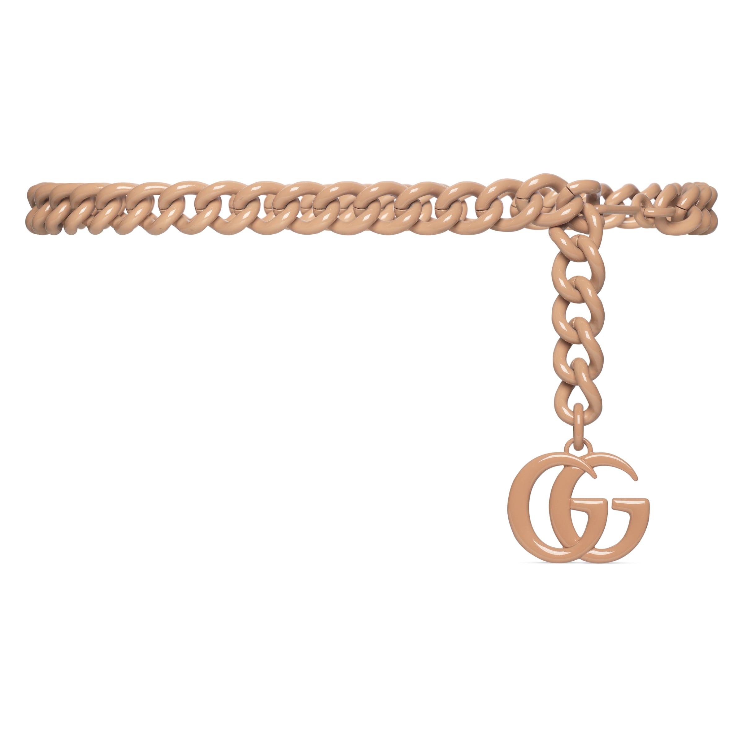 Gucci Gg Marmont Chain-link Belt In Neutral ModeSens