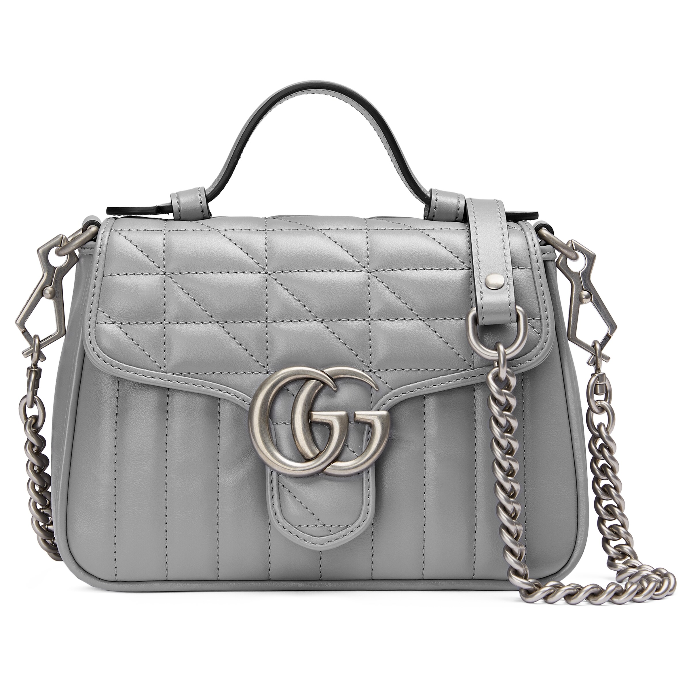 Gucci Gg Marmont Mini Top Handle Bag In Grey ModeSens
