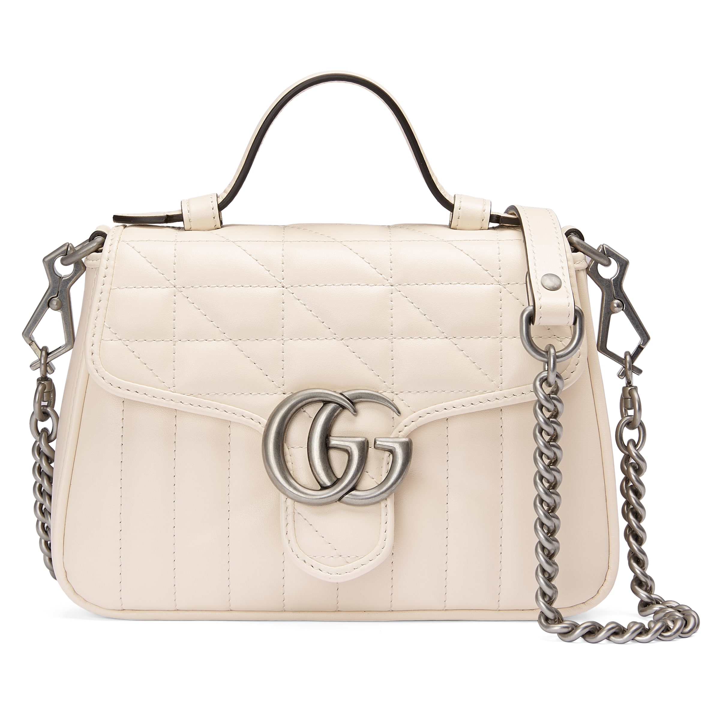 Gucci Gg Marmont Mini Top Handle Bag In White ModeSens