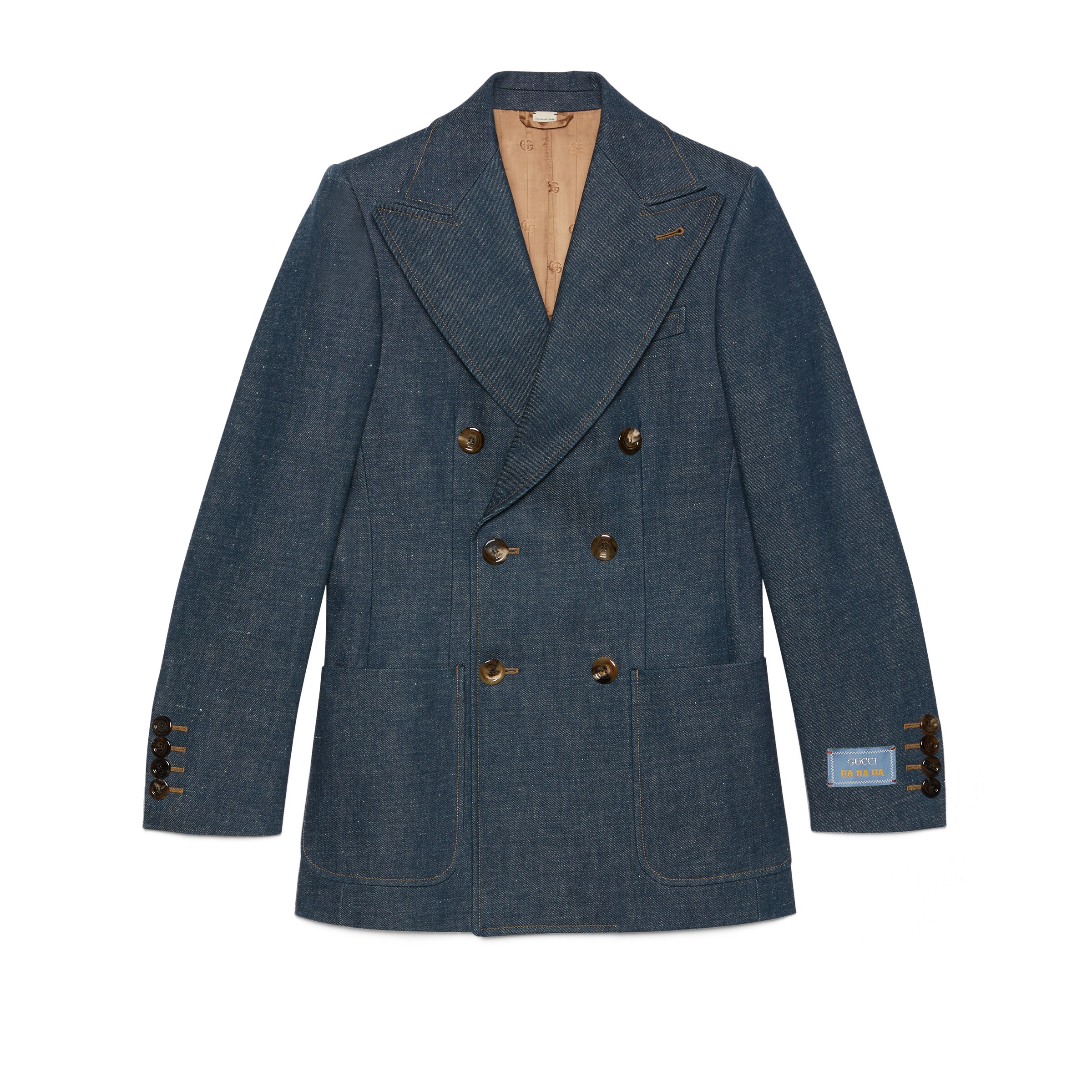 Gucci Ha Ha Ha Denim Jacket In Blue | ModeSens