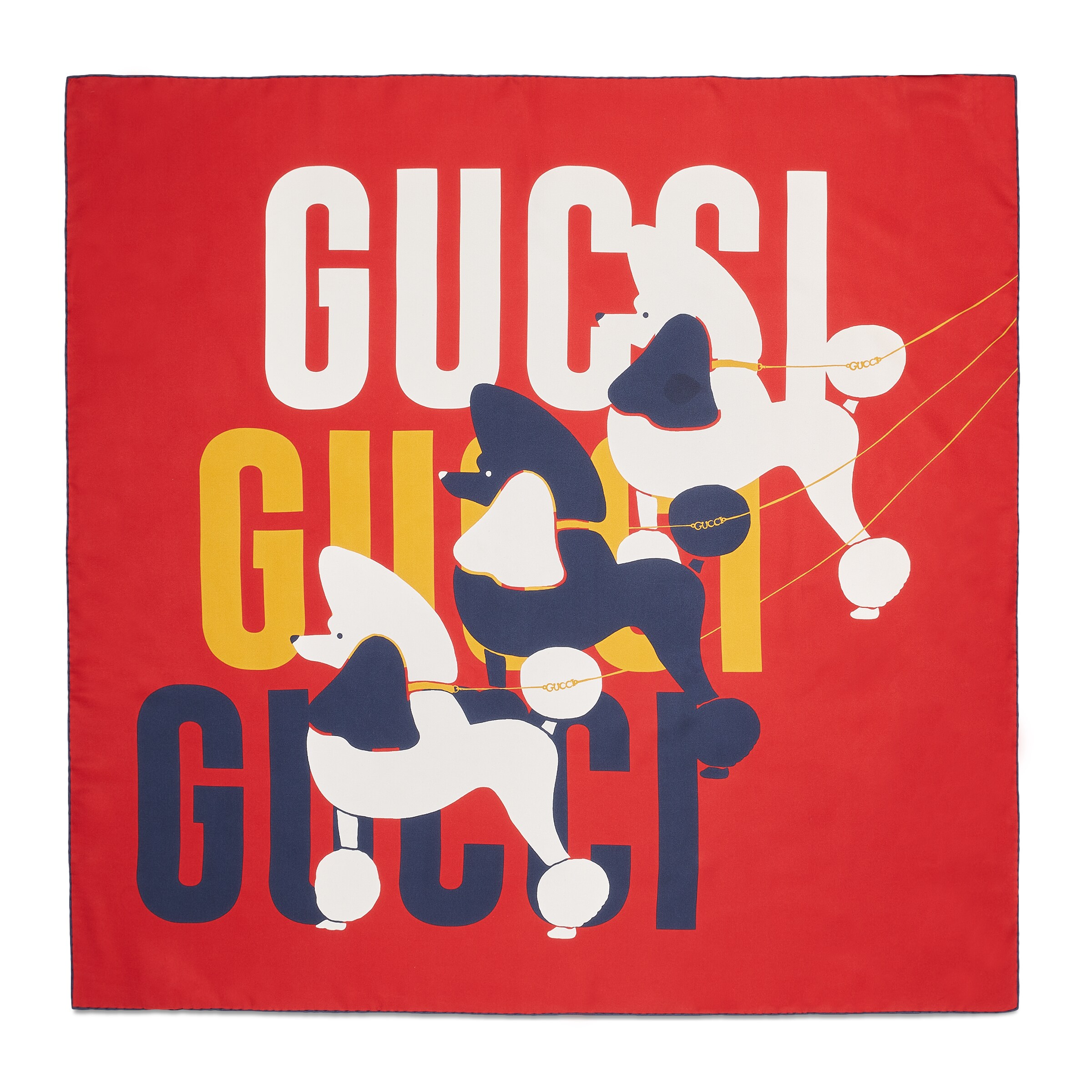 GUCCI GUCCI DOG PRINT SILK TWILL CARRÉ