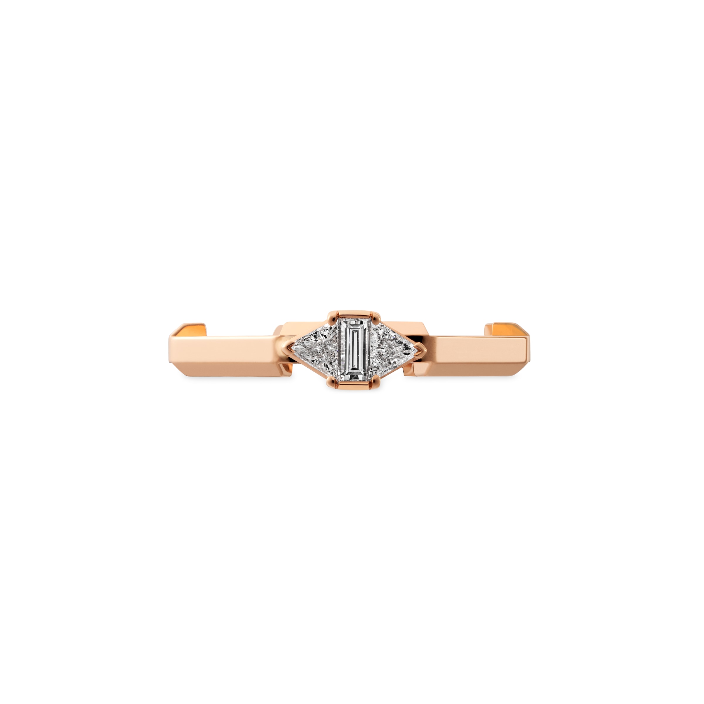 Gucci Link To Love Baguette Diamond Ring In Gold
