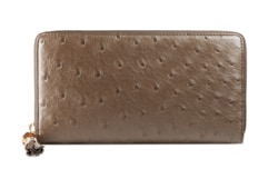 Bamboo tassel ostrich zip around wallet